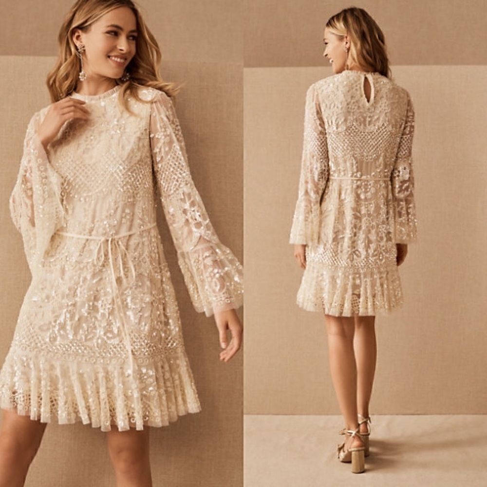 BHLDN Needle & Thread Snowdrop Mini Dress
